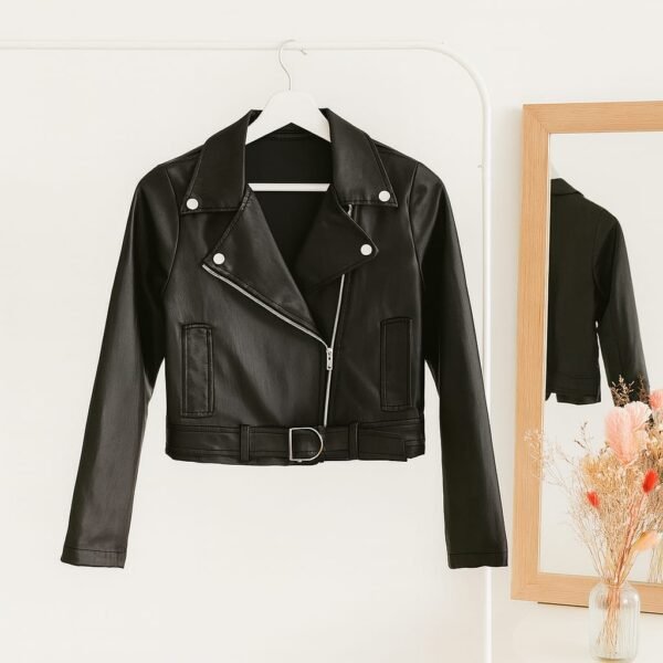 Campera ecocuero elastizada