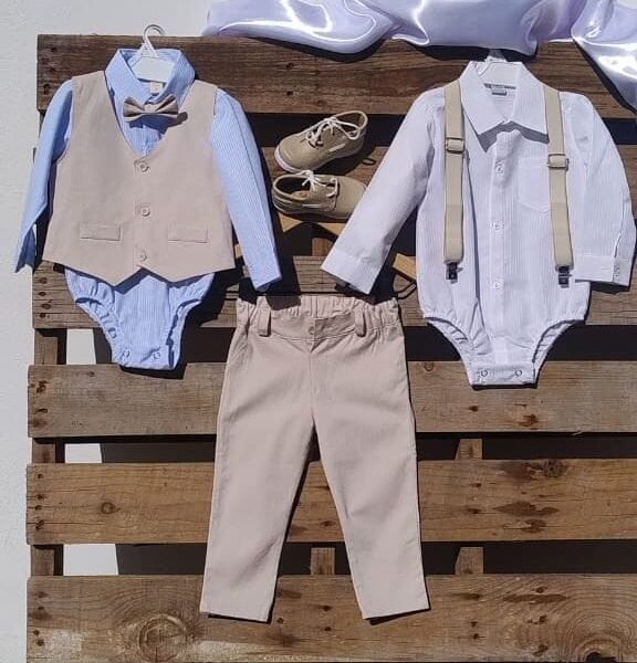 Conjunto 4 piezas beige gabardina